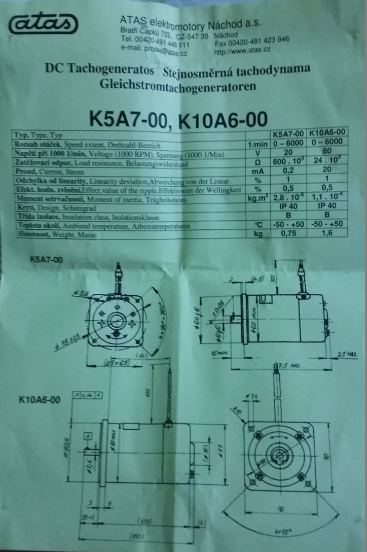 Купить тахогенератор  к5а7-00 оптом и в розницу.